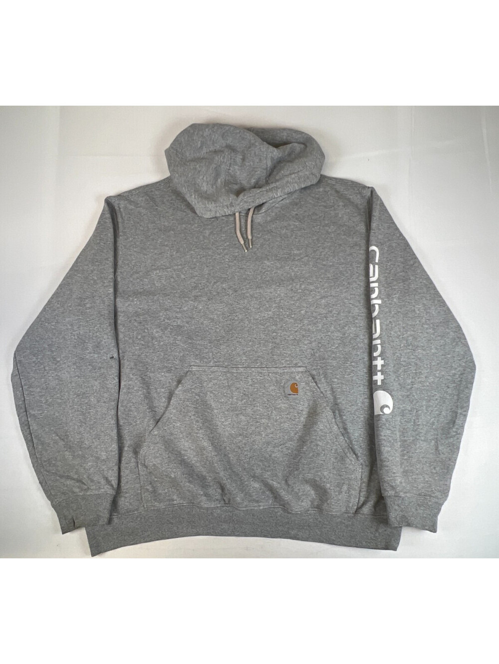 Carhartt Men XL Original Fit Heather Gray Pullover Hoodie Sweatshirt K288